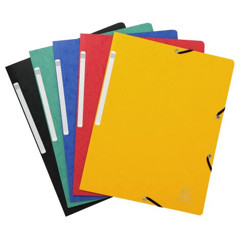 Elasticated folder without flap 400gsm hard glazed mottled premium pressboard- A4 size - Assorted colours