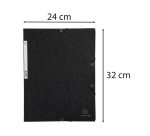 Chemise à élastique 3 rabats carte Exacompta 24 x 32 cm dos 2 cm noir