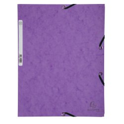 3-flap folder with elastic straps 355 gsm hard glazed mottled pressboard - A4 size