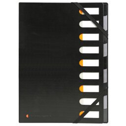 Exactive PP Harmonika multipart File, A4, 9 Sections - Black