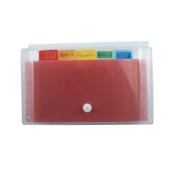 Exacompta Crystal PP Expanding File, 18x11cm, 6 Sections - Crystal