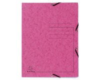 Chemise à élastique 3 rabats carte lustrée 355gm2 - A4 - Rose
