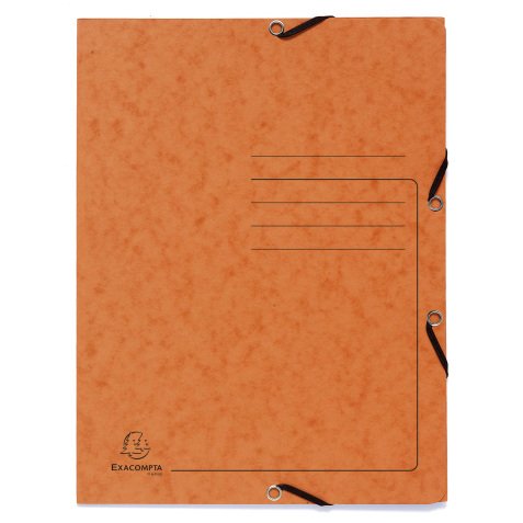 Sammelmappe mit Gummizug und 3 Klappen aus Colorspan-Karton 355g/m2 - A4