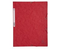 Chemise 3 rabats à élastiques carte lustrée 400g/m2 - A4 - Rouge