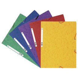 Sammelmappe mit 3 Klappen und Gummizug aus Colorspan-Karton 400g/m2 - A4 5 Farben sortiert - Farben sortiert