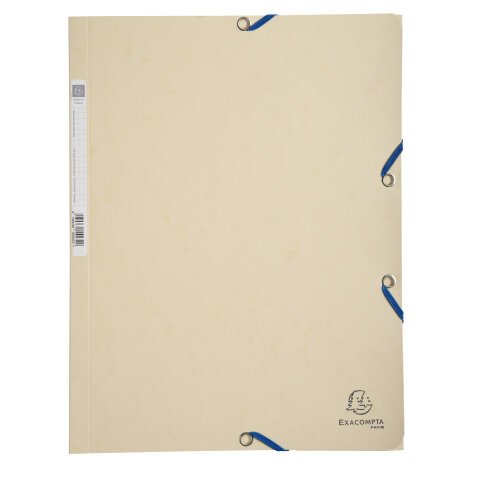 Exacompta Elasticated Folder, 3-Flap, 400gsm Pressboard, A4