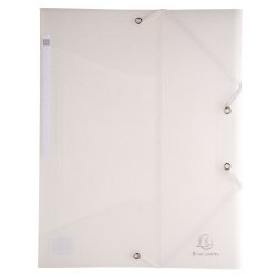 3-flap folder with elastic straps Chromaline 0.5mm polypropylene - A4 size - Frosted