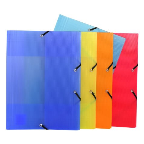 Linicolor 3 Flap Folder with Elastic Straps Polypropylene A4 - Assorted colours