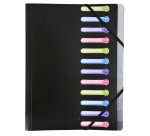 Trieur polypropylène 3 rabats 12 compartiments OPAK - Noir