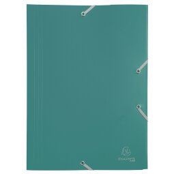 3 Flap Folders with Elastic Straps Opaque Polypropylene Eco A4 - Green