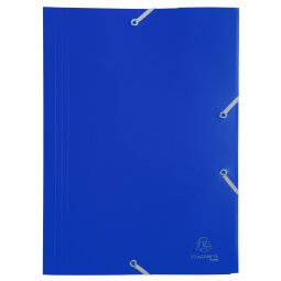 3 Flap Folders with Elastic Straps Opaque Polypropylene Eco A4 - Blue