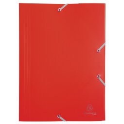 3 Flap Folders with Elastic Straps Opaque Polypropylene Eco A4 - Red