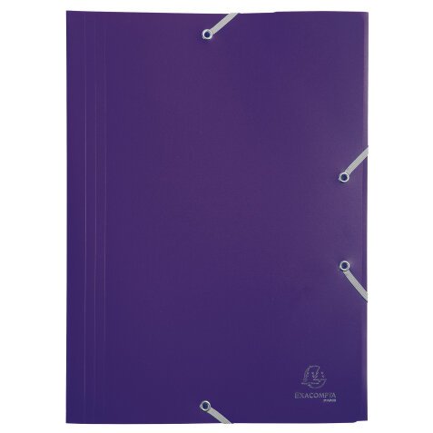 3 Flap Folders with Elastic Straps Opaque Polypropylene Eco A4