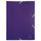 3 Flap Folders with Elastic Straps Opaque Polypropylene Eco A4 - Purple