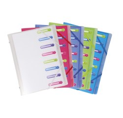 Trieur polypropylène chromaline Exacompta 3 rabats Chromaline 8 divisions couleurs assorties