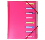 Trieur polypropylène chromaline Exacompta 3 rabats Chromaline 8 divisions couleurs assorties