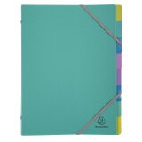 Trieur polypropylène 3 rabats Forever Young 8 compartiments - A4 - Vert - Turquoise