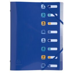 Bee Blue PP Multipart File 8P A4 - Navy blue
