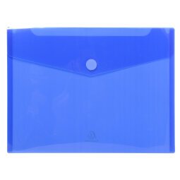 Sachet de 5 pochettes-enveloppes polypropylène - A4 - Bleu