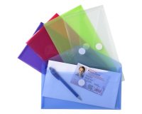 Pochettes de rangement à scratch Exacompta 25  x 13,5 cm couleurs assorties - Paquet de 5