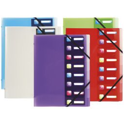 File Crystal Multi Fle 3flp PP A4 8P - Assorted colours