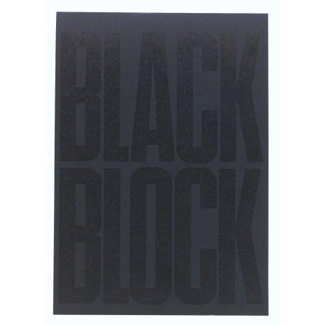 Black Block 70 Blatt mit gelbem Papier, kariert, DIN A4 21x29,7cm - Schwarz