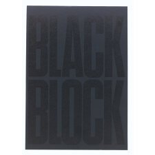 Black Block 29,7x21cm - gelijnd - 70 bladen - Zwart