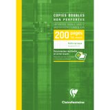 Copies doubles 200 pages 5 x 5 format  A4 21 x 29,7 cm Clairefontaine - non perforées