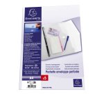 Pochettes de rangement perforées à scratch Exacompta A4 transparentes - Paquet de 5