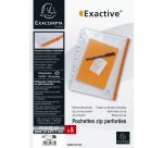 Pochettes de rangement à zip perforées A4 Exacompta Exactive incolore - Sachet de 5