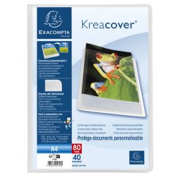 Kreacover® Chromaline Personaliseerbare showalbums PP met vaste rug - 40 tassen - 80 zichten - A4 - Kleurloos