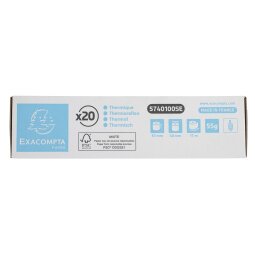 Bobinas térmicas para cajas y terminales de pago - 1 Pliegue térmico - 55 g/m2 - Blanco