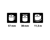 Bobines caisses Exacompta 5740120V - l 57 mm x L 11,5 m, Ø 38 mm - 1 pli(s) - Paquet de 10
