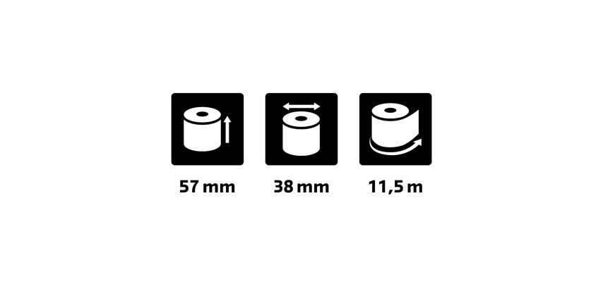 Spools Cases Exacompta 5740120V - W 57 mm x L 11.5 m, Ø 38 mm - 1 fold(s) - pack of 10