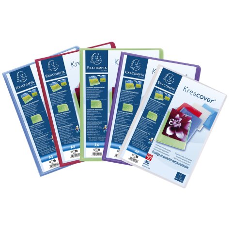 Display Book KreaCover PP A4 60Pkt Ast - Assorted colours