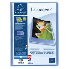 Protège-documents polypropylène semi rigide Kreacover® Chromaline 60 pochettes 120 vues - A4 bleu