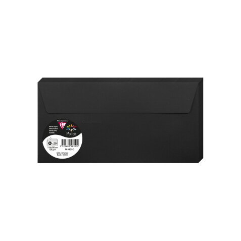 Paquet de 20 enveloppes Pollen 110x220mm 120g/m2 - Noir