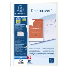 Kreacover® Personaliseerbare showalbums harde PP met vaste rug - 30 tassen - 60 zichten - A4 - Wit