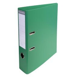 Lever arch file flat packed with separate mechanism, PVC covering cardboard 70 mm spine - A4 size - Green