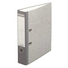 Lever arch file grey marbled paper 70 mm spine, flat packed with separate mechanism - A4 size - Grey-grey spine