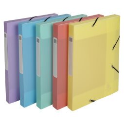 Chrom Pastel Box File A4 25mm PP 0.7mm - Assorted colours
