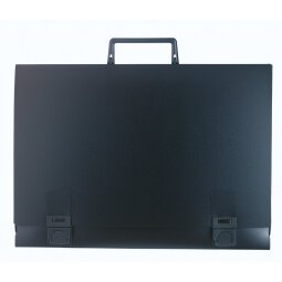 Koffertje grafische kunsten met handvat Rug 28 mm hard PP 12/10de - A3 - Zwart