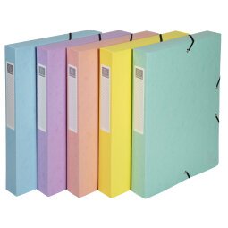 Archivbox Exabox A4 Colorspan, Rückenbreite 60mm, Aquarel - Farben sortiert