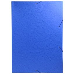 Sammelmappe mit Gummizug und 3 Klappen aus Colorspan-Karton 600g/qm, für Format DIN A3 - Blau