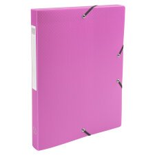 Filing box Exabox 25 mm spine, Opak 0.7mm polypropylene - A4. - Pink