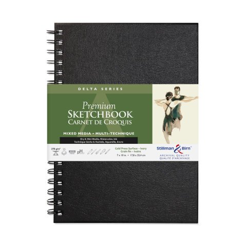 Delta Series carnet spiralé 25F 17,8x25,4cm 270g - Ivoire