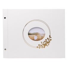 Ring flower 40 White Pages Screw back Photo Album