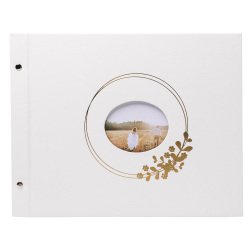 Ring flower 40 White Pages Screw back Photo Album