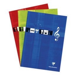 Bloc Musique encollé en-tête A4 100 pages Couleur aléatoire - Assortis