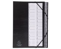 Trieur rigide Exacompta Ordonator alphabétique 26 divisions noir